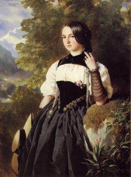 Franz Xavier Winterhalter : A Swiss Girl from Interlaken
